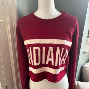 Jerzees Red and White Women's Crop Top